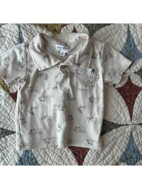 Rabbit + Bear organic cotton polo shirt w airplane print Size 2T #kids #polo